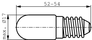 E14-110/5W Rørlampe 110V 5W Ø=16x54mm.