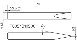 43105 Soldering tip Chisel 6.3mm