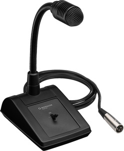 PDM-302 Bordmikrofon Bordmikrofon med svanehals kablet med 5 meter kabel sort dynamisk mikrofon med støjsvag tale og afbryderknap