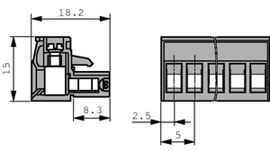 MSTB2,5/12 Female Connector 5,0 Hor. 12-Pole Angled