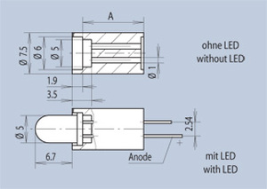 MENTOR 2819.5127 LED-Spacer 14,6mm/5mmLED