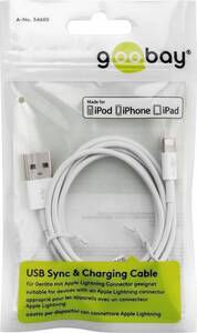 W72905 iPhone / iPad / iPod Lightning USB kabel Hvid - 0,5 meter
