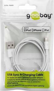 W54600 iPhone / iPad / iPod Lightning USB kabel Hvid - 1 meter