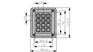 3K1201 Vandal-proof keypad 12-element keyboard