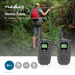 WLTK0800BK Walkie Talkie-sæt. Op til 8 km.