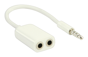 N-VLMB22100W02 Stereo Audio Cable 3.5 mm Male - 2x 3.5 mm Male 0.20 m White