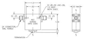 2A5NBC SMA Isolator 50 ohm, Beryllium Copper