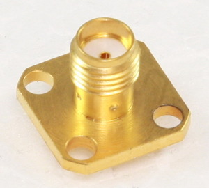 SMA-KFD-BRUGT SMA-Female 4-Hole Flange - Panel Mount Coaxial Connector (Brugte)