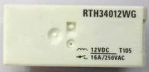 RTH34012WG Relæ, 1-polet slutte 12VDC 16A 360R