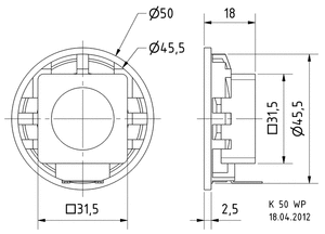 K 50 WP - 8 OHM Miniature Speaker 3W 8Ω Ø=50mm