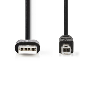 CCGT60100BK20 USB 2.0 kabel, A til B, 2,0 meter Sort