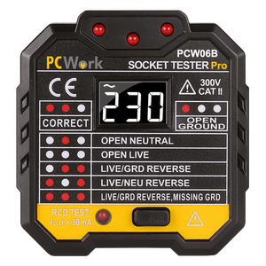 PCW06B PCWorK Stikkontakt HFI/HPFI Tester - HFI og HPFI Tester tilsluttes stikkontakt
