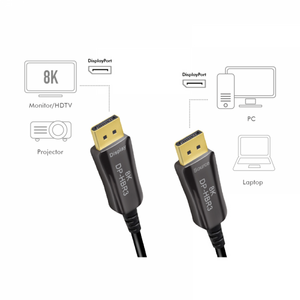 CDF0102 Optiske Hybrid DisplayPort cable, DP/M to DP/M, 8K/60 Hz, AOC, black, 30 m