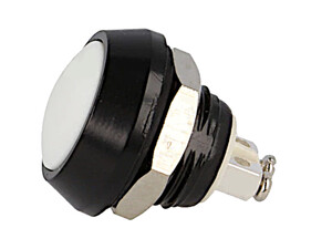 GQ12B-10/W/A Miniature Momentary Switch OFF-(ON) 2A/36V IP65 Hvid