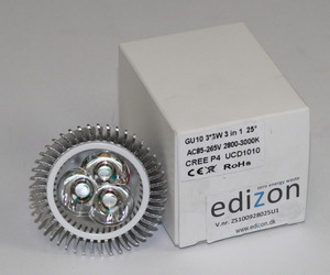 ZS100928025U1 GU10 LED pære, AC85-265V 3*3W (9W)