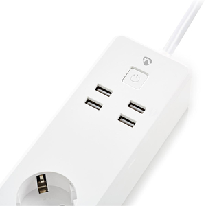 N-WIFIP311FWT SmartLife Stikdåse, Wi-Fi, 3 x EU stik (CEE 7/3) / 4 x USB