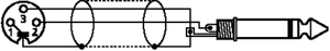 MMCN-1000/SW Jack Mono-XLR kabel 10m. Tegning