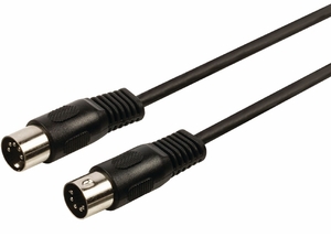 N-CABLE-307/5 DIN kabel, 5-polet, han/han, 5 meter, sort DIN kabel, han til han, 5 meter, sort med DIN-stik auduikabel