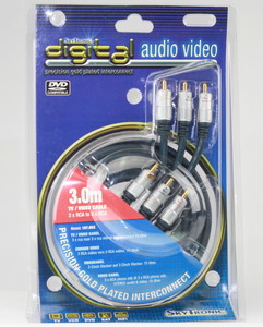 S107652 Cable 3.5Stereo/2RCA 3m Blister