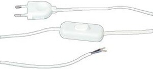 N-EL-81113716 Euro Power Cable, Switch 1,5m White