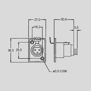 S201531 3-pol XLR Han Chassis AFC6100