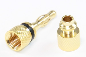 BN200025 Bananstik, 4mm GULD, Sort