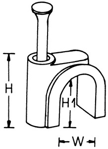 W17077 Kabelsøm, rund, Ø=5mm., hvid, 100 stk.