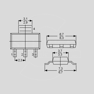 BSP52 NPN-Darl+Dio 80V 1A 1,5W B&gt;1000 SOT223 SOT223