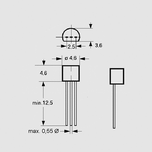 TS13001CT NPN 400V 0,1A 0,6W B:40-80 TO92 TO92