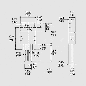 BUZ11 Transistor MOSFET, N-Ch, 50V, 30A, 75W, 0,04R, TO220AB TO220