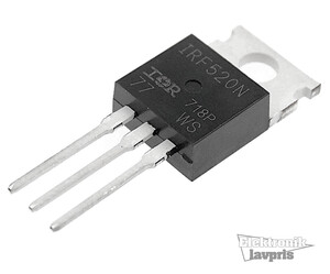 IRF520PBF Transistor N-MOSFET unipolar, 100V, 6.5A, 60W, TO220AB - transistor mosfet 100V - 6.5A - 60W - TO220AB n-mosfet