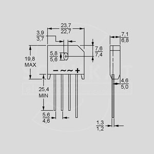 KBU405G Bridge Rect. 4A 420V(RMS) 5/5mm KBU_