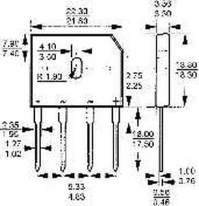 GBU806 Flad brokobling 8A 420V(RMS) 5/5mm