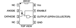 6N137 Optoc. 2,5kV 10MBd DIP8