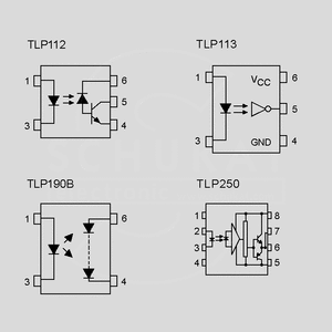TLP250 Optoc. 2,5kV MOSFET Dr. 1,5A DIP8 Circuit Diagrams