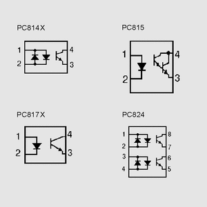 PC815 Optokobler-Darl 5kV 35V 80mA DIP4  Schaltbilder