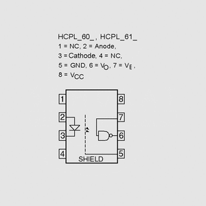 HCPL061A-SMD Optoc. 2,5kV 10MBd SO8 Circuit Diagram