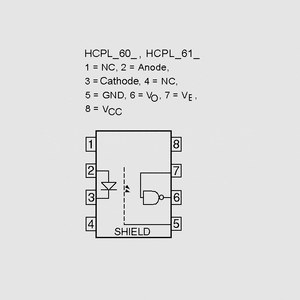 HCPL261N Optoc. 2,5kV 10MBd DIP8 Circuit Diagram