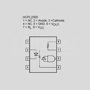 HCPL063L-SMD 2xOptoc. 3,3V 2,5kV 15MBd SO8 Circuit Diagram