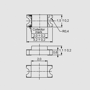 ELPT15-21C SMD-Phototrans. Water-clear 0,1mA 1206 ELPT15-21C_