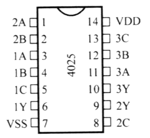 CD4025 Buffered Triple 3-Input NAND/NOR Gate DIP-14