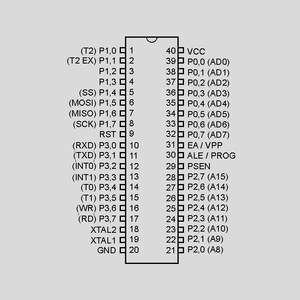 AT89S52-24PU ISP-MC 5V 8K-Flash 24MHz DIP40 DIP40