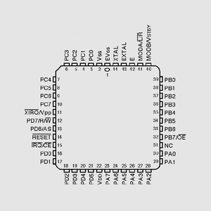 MC68HC11E1CFN3 ROMless 512B-RAM 3MHz PLCC52 PLCC44