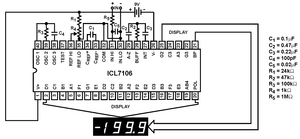 ICL7106CPL 3-1/2 Digit LCD/LED Display, A/D Converter DIP-40