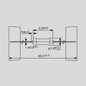 RMO1WK003,3 Resistor 0207 1W 5% 3,3K Taped Dimensions