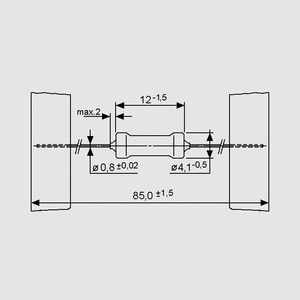 RMOK180 Resistor 0414 2W 5% 180K Taped Dimensions