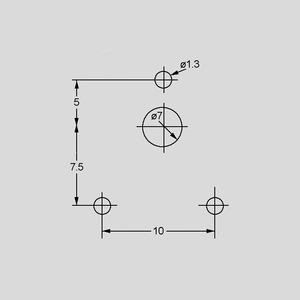 CA14NVK001 Trimmer Top Adjust P10/12,5 1K Pin Board and Terminal