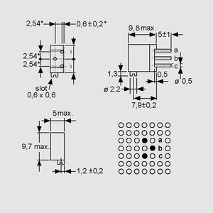 T93XBM001 Quadr. Cermet Spindeltr. XB 1M  Abmessungen