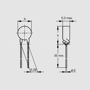 PTC30V4,6 PTC Thermistor 30V 120&deg; 4,6R PTC30V_