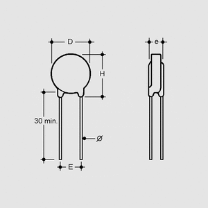 VE09M00275K Varistor 275V 430V 600A Dimensions